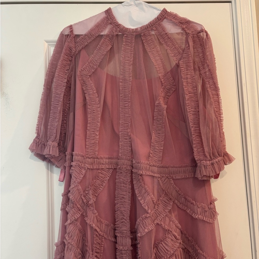 Mac Duggal Ruched Midi Dress Size 12 $325 - Picture 8 of 9
